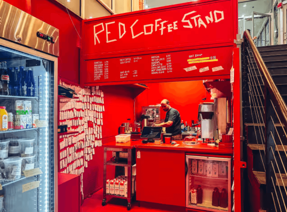Red Coffee Stand in New York City